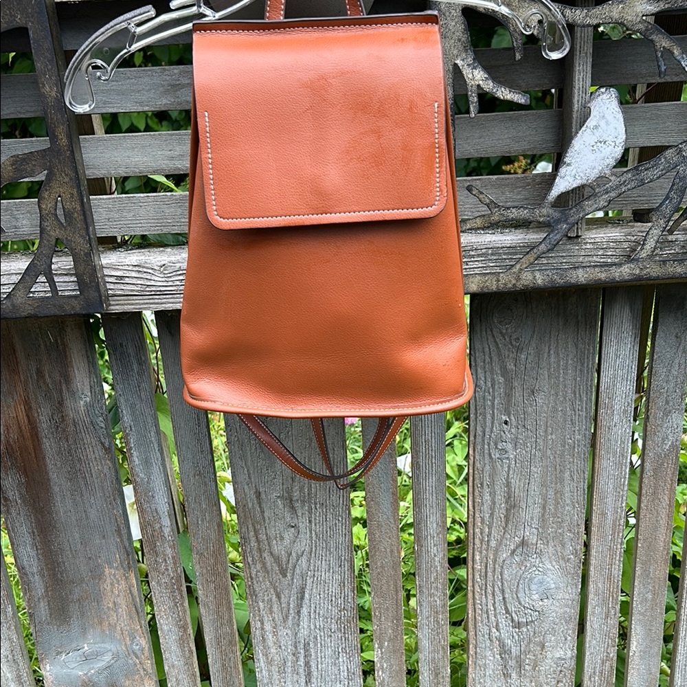 Zara Terracotta Leather Backpack